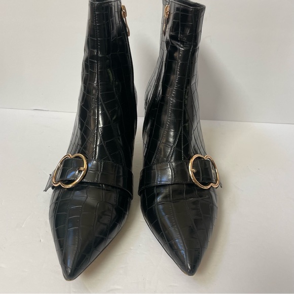 Onlymaker Pointed Toe Stone Pattern Kitten Heel Single Strap Booties EU 42/US 11 - Picture 11 of 16